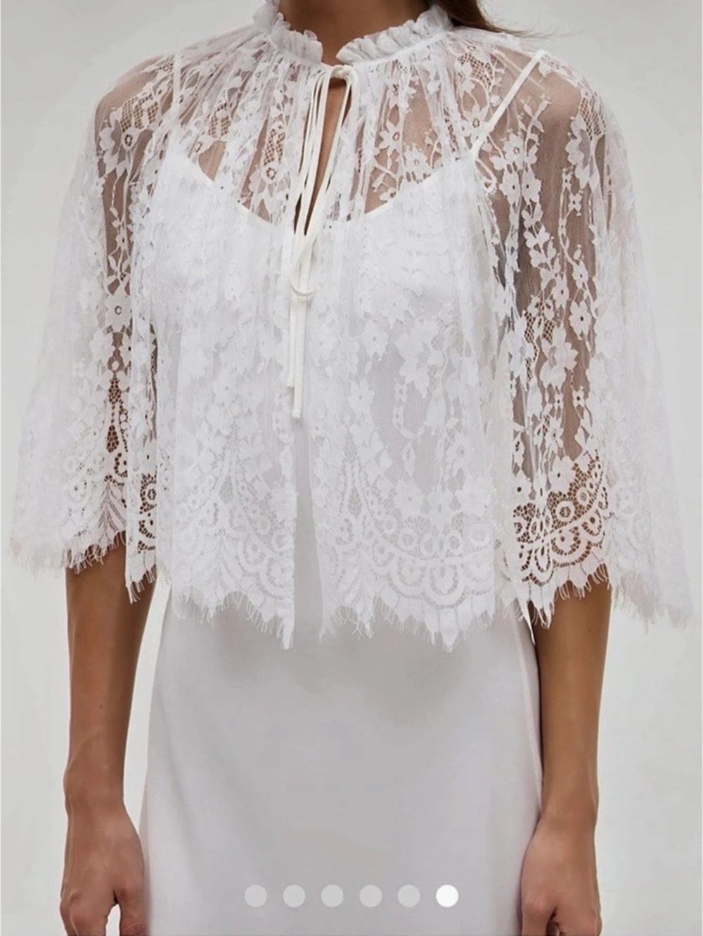 THIRD FORM| CHARMED LACE CAPE AND SLIP | IVORY